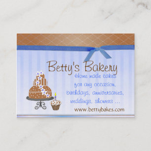 Carte de visite Brown et bleu de boulangerie