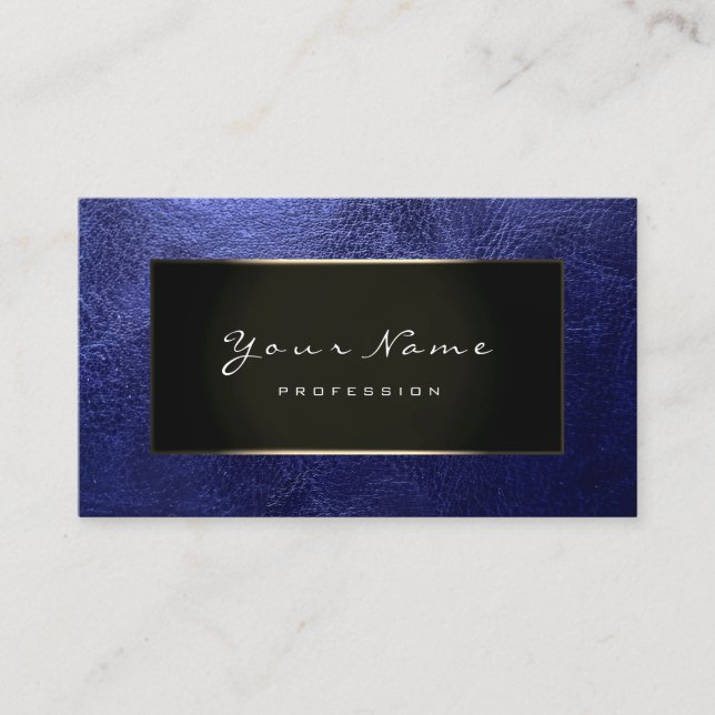 Carte De Visite Brown Manager Blogger Champagne Gold Leather Navy (Devant)