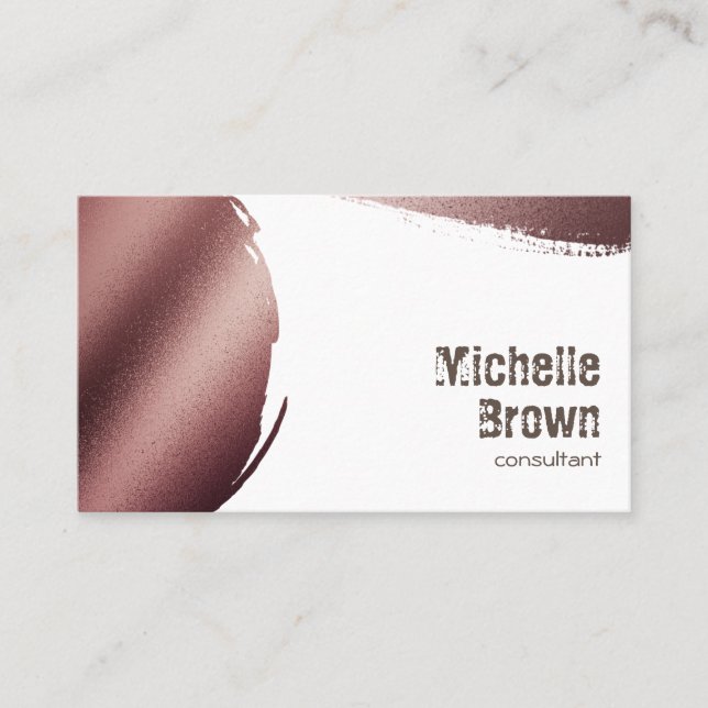 Carte De Visite Brown taches d'or abstrait consultant rustique (Devant)