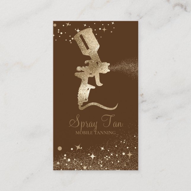 Carte De Visite Brown Tanning Spray Sparkle Gold (Devant)