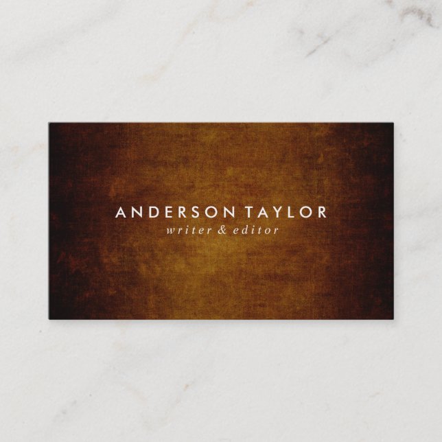 Carte De Visite Brown Vintage élégant (Devant)
