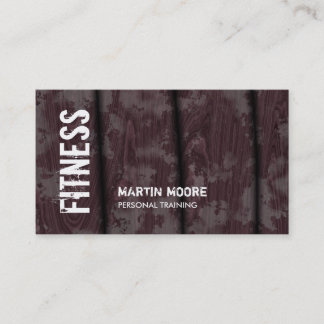 Carte De Visite Brown Wood Special Modern Fitness Personal Trainer