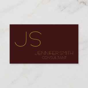 Carte de visite Brown Yellow Monogram Consultant