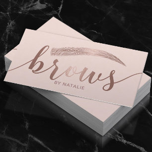 Carte De Visite Brows Eyebrow Salon Microblading Blush Pink