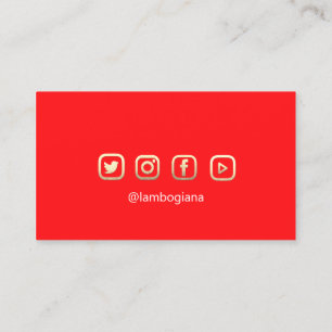 Carte De Visite Brows Golden Logo Microbling Médias sociaux Rouge