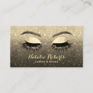 Carte De Visite Brows Maquillage Artiste Parties scintillant noir 