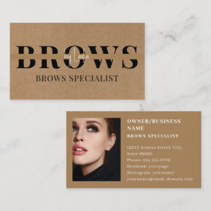 Carte De Visite Brows Typographie Eyebrow Salon Photo Luxe