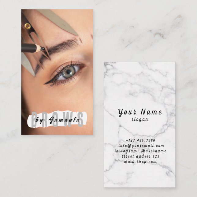 Carte De Visite Broyage PMU Microblading Henna Salon Busin (Devant / Derrière)