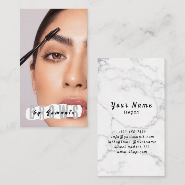 Carte De Visite Broyage PMU Microblading Henna Salon Busin (Devant / Derrière)
