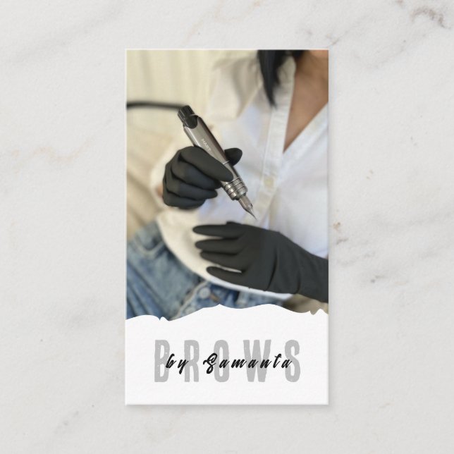 Carte De Visite Broyage PMU Microblading Henna Salon Busin (Devant)