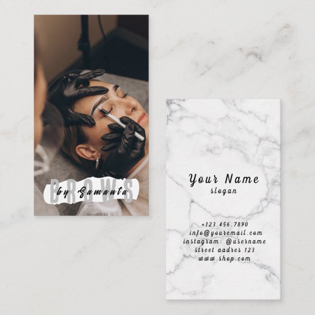 Carte De Visite Broyage PMU Microblading Henna Salon Busin (Devant / Derrière)