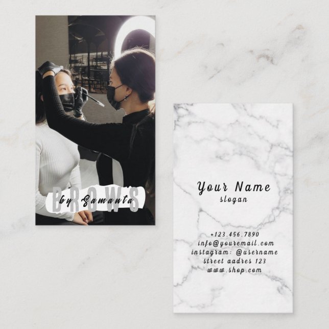 Carte De Visite Broyage PMU Microblading Henna Salon Busin (Devant / Derrière)