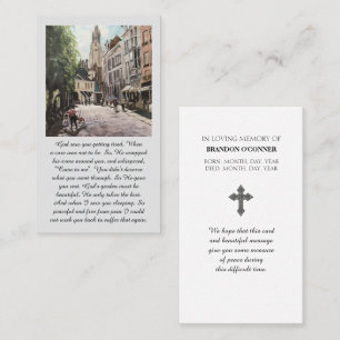 Carte De Visite Bruges Saint François Aquarelle Violet Jaune Vert
