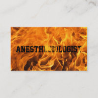 Carte de visite brûlant d'anesthésiste du feu