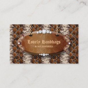 Carte De Visite Brun de peau de serpent de cuir de bourse de sac 