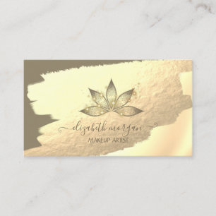 Carte De Visite Brush Gold Foil Sparkle Lotus