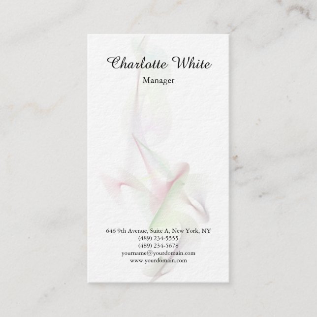 Carte De Visite Brush noir blanc Script Courbes Abstraites moderne (Devant)