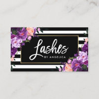 Brush Script Lashes Strié Purple Floral
