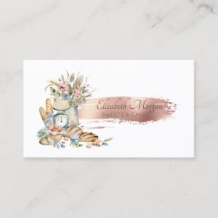 Carte De Visite Brush Stroke Floral Rustic Preads