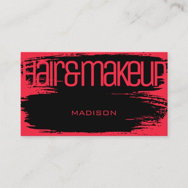 Carte De Visite Brush Stroke rose vif Glamour Luxe Beauté (Devant)