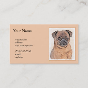 Carte De Visite Bruxelles Griffon Smooth Painting Original Chien A