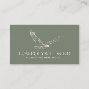 Carte De Visite Bruyère verte animal lowpoly oiseau sauvage
