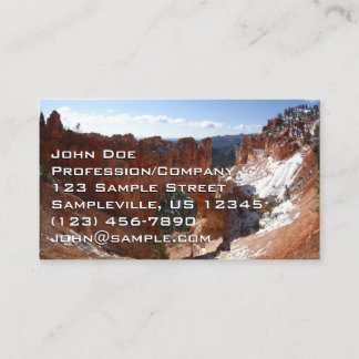 Carte De Visite Bryce Canyon Pont naturel Paysage neigeux Photo