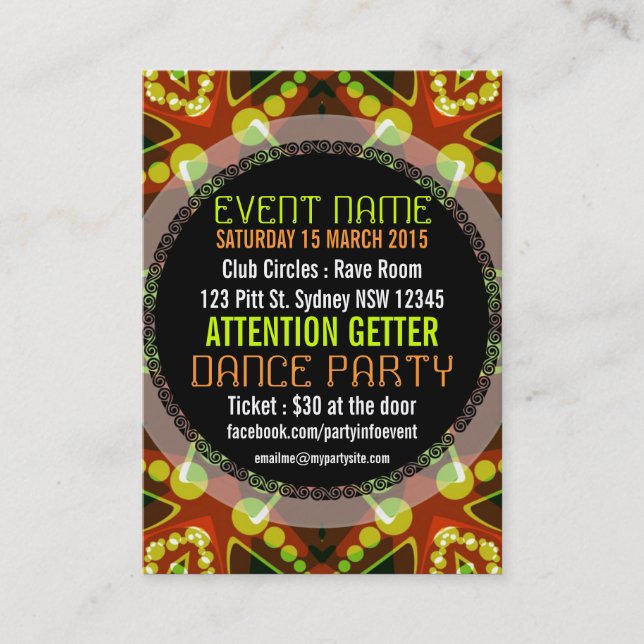 Carte De Visite Bubble Dots ÉVÉNEMENT FÊTE Mini Flyers (Devant)