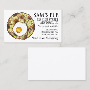 Carte De Visite Bubble et Squeak Brunch Royaume-Uni Food Pub Tarif