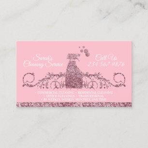 Carte De Visite Bubble Gum rose Nettoyage Étincelant Maid Janitori