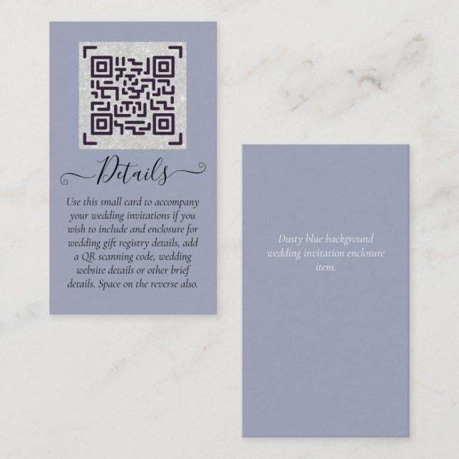 Carte De Visite Budget QR Code Website RSVP Mariage de l'hôtel Dét (Devant / Derrière)