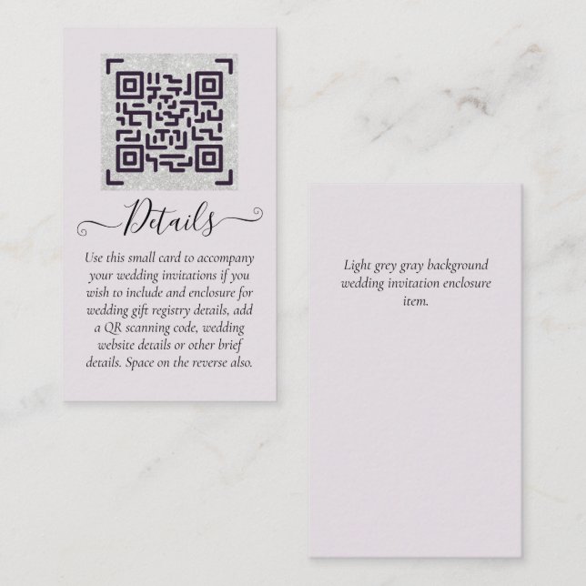 Carte De Visite Budget QR Code Website RSVP Mariage de l'hôtel Dét (Devant / Derrière)