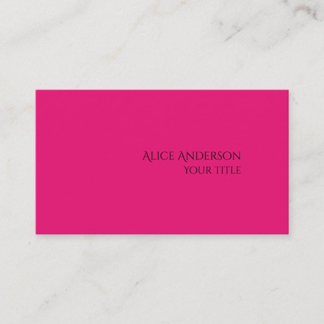 Carte De Visite Budget Simple Créez Votre Propre Rose (Devant)