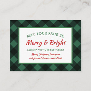 Carte De Visite Buffalo Check Russe Christmas Coupon Skincare