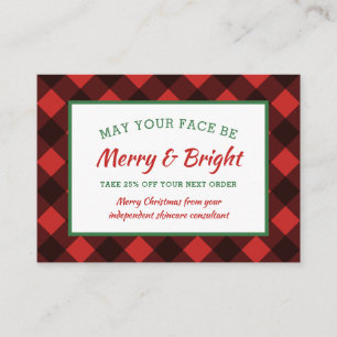Carte De Visite Buffalo Check Russe Christmas Coupon Skincare