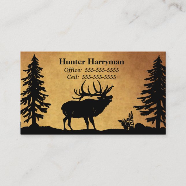 Carte De Visite Bull Elk Hunter Outfitters Professionnel (Devant)