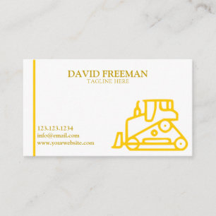 Carte De Visite Bulldozer d'équipement de construction blanc uniqu