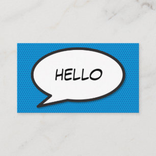 Carte De Visite Bulle de dialogue de bande dessinée bleue moderne