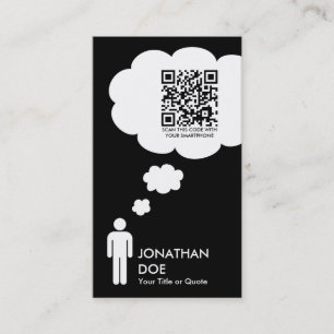 Carte De Visite bulle de pensée de code de qr