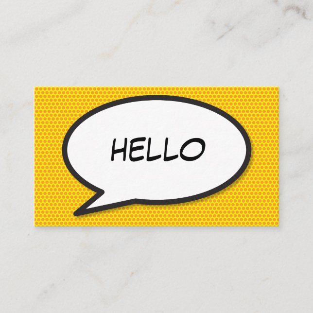 Carte De Visite Bulle de texte amusante HELLO Bande dessinée moder (Devant)