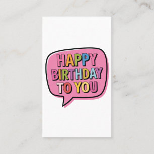 Carte De Visite Bulle Joyeux Anniversaire