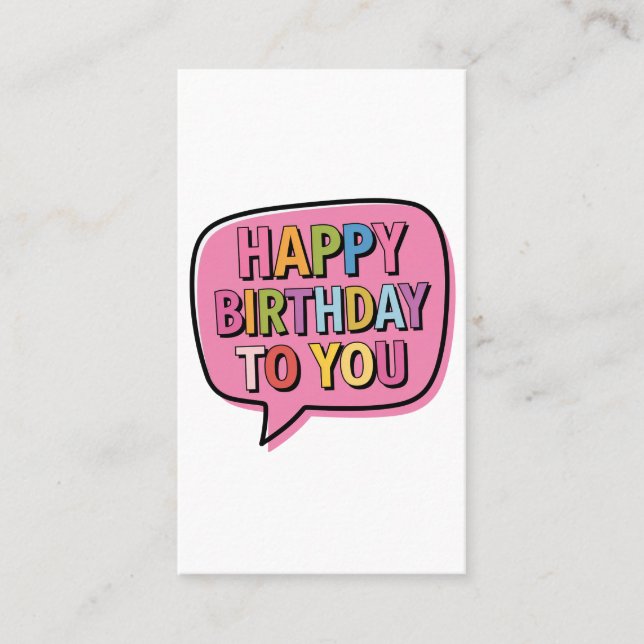 Carte De Visite Bulle Joyeux Anniversaire (Devant)