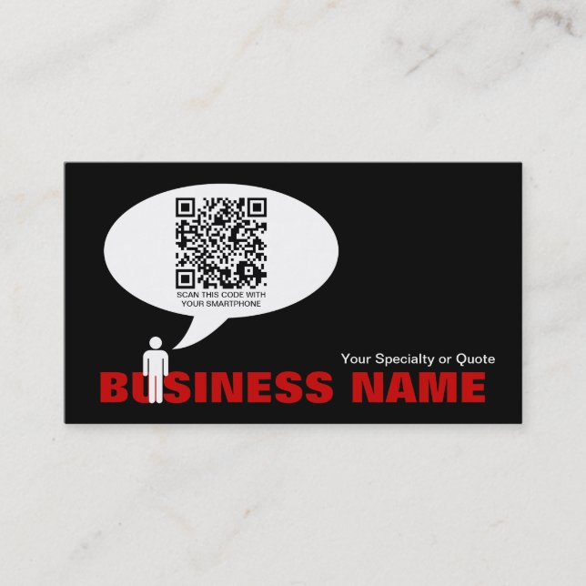 Carte De Visite bulle vocale de code qr (Devant)