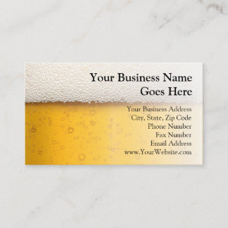 Carte De Visite Bulles de bière en gros plan Barman Brasserie arti