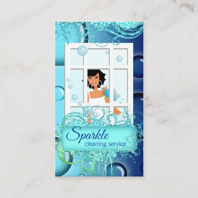 Carte De Visite Bulles de Parties scintillant de nettoyage étincel (Devant)