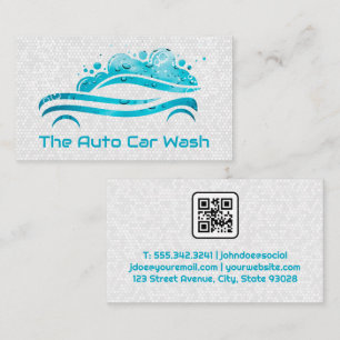 Carte De Visite Bulles du logo de lavage de voiture   nettoyage