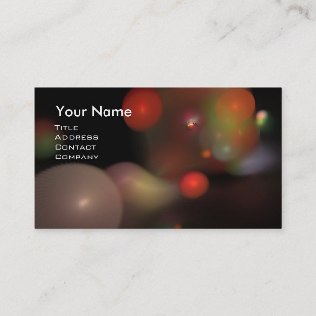 Carte De Visite BULLES QUANTUM 2 MONOGRAMME Noir rouge vibrant (Devant)
