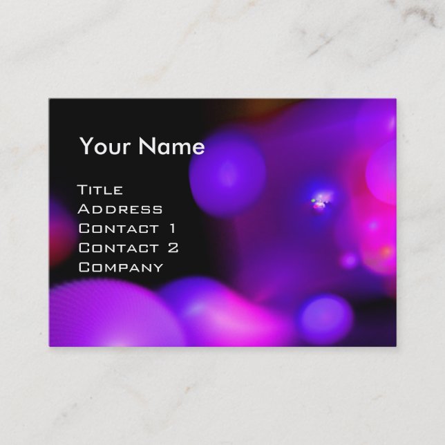 Carte De Visite BULLES QUANTUM  Monogramme violet vibrant (Devant)