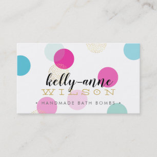 Carte De Visite BULLES STYLISH SPOTS glam luxe bain bombe or