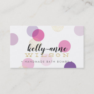 Carte De Visite BULLES STYLISH SPOTS glam luxe bain bombe or